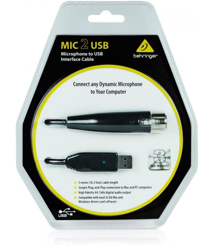 BEHRINGER MIC 2 USB INTERFACCIA AUDIO USB XLR PER MICROFONO