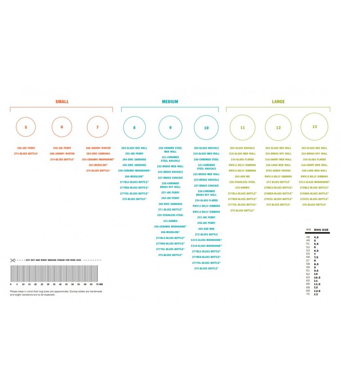 DUNLOP 222 BRASS SLIDE MEDIUM SLIDE IN OTTONE