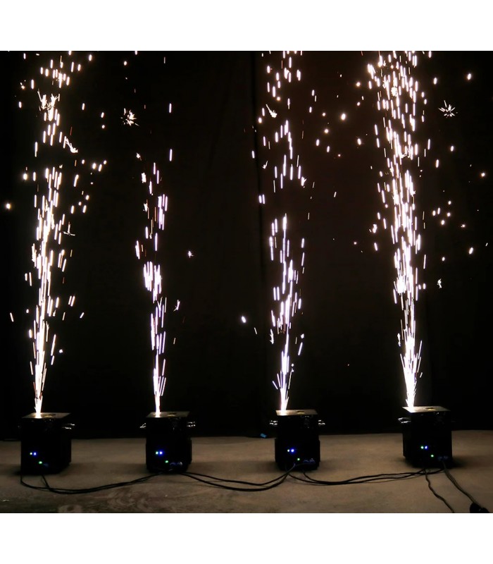 SHEHDS COPPIA SP650 SPARK MACHINE 650 WATT FONTANA LUMINOSA FREDDA DMX O TELECOMANDO WIRELESS + FLIGHTCASE