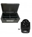 SHEHDS LED BEE EYE 615 BUNDLE 4 TESTE MOBILI EFFETTO LUCE BEAM E WASH RGBW 6 X 15 WATT DMX + CASE