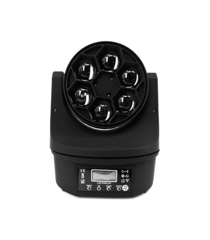 SHEHDS LED BEE EYE 615 BUNDLE 4 TESTE MOBILI EFFETTO LUCE BEAM E WASH RGBW 6 X 15 WATT DMX + CASE