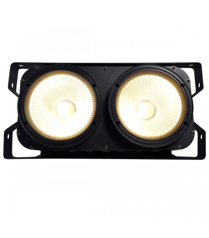 GOLDEN CENTURY GZ2B WARM WHITE BLINDER LED 2 x 100 WATT WARM WHITE DMX - AUTO - MASTER SLAVE - AUTO - SOUND ACTIVE 4 PEZZI + CAS