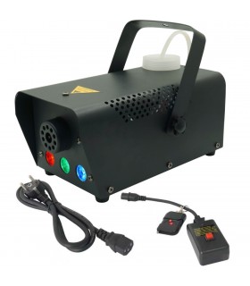 GOLDEN CENTURY F400L MACCHINA DEL FUMO 400 WATT CON 3 LED 1W RGB TELECOMANDO CABLATO GITTATA 4 METRI