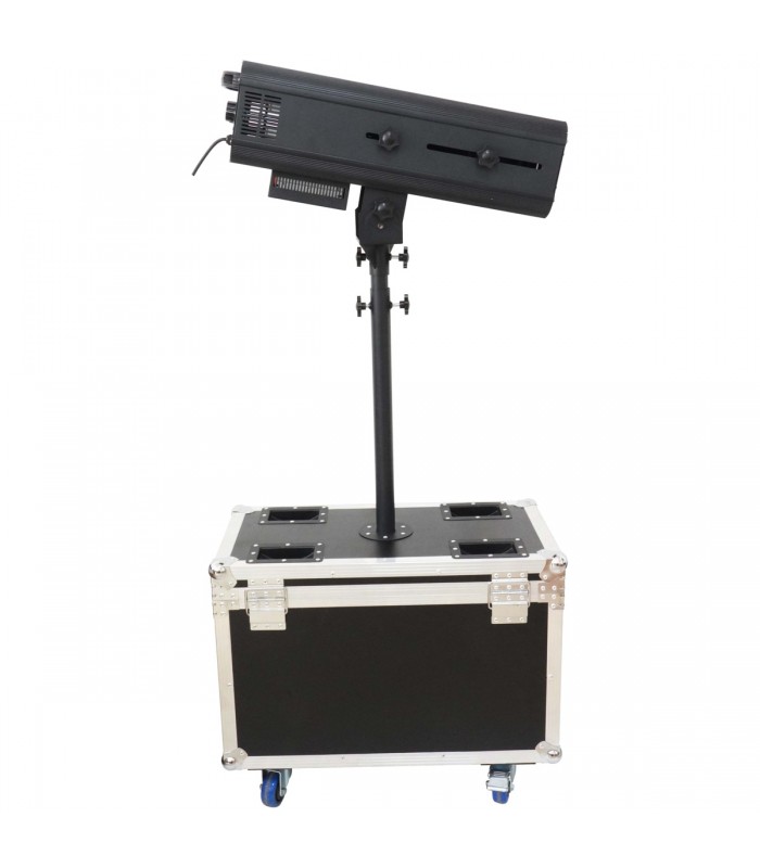 GOLDEN CENTURY FS300LED FOLLOWSPOT ( OCCHIO DI BUE ) SEGUIPERSONA A LED 300 WATT CON SUPPORTO STAND E FLIGHT-CASE