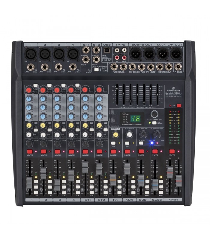 SOUNDSATION ALCHEMIX 402UFX MIXER 8 CANALI CON MULTIEFFETTO E USB IN/OUT