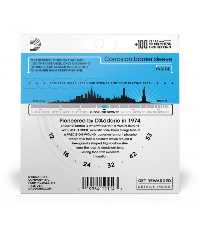 D'ADDARIO EJ16 CORDE PER CHITARRA ACUSTICA 12-53