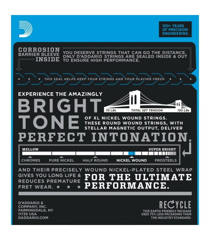 D'ADDARIO EXL125 CORDE PER CHITARRA ELETTRICA 9-46 SUPER LIGHT TOP/REG BOT