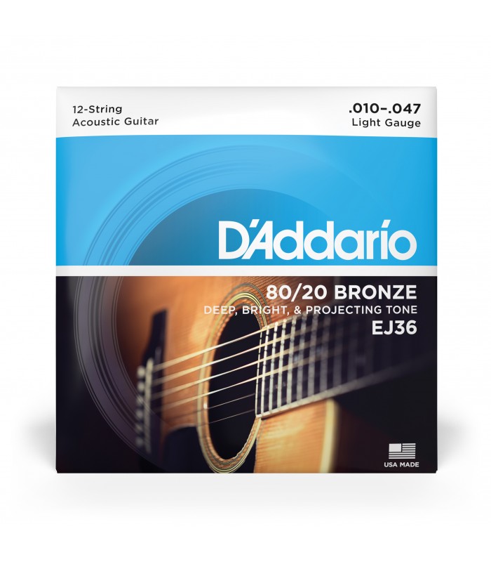 D'ADDARIO EJ36 CORDE PER CHITARRA ACUSTICA 12 CORDE 10-47