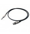 PROEL BULK200LU10 CAVO AUDIO XLR FEMMINA 3 POLI JACK MONO 6,3 10METRI