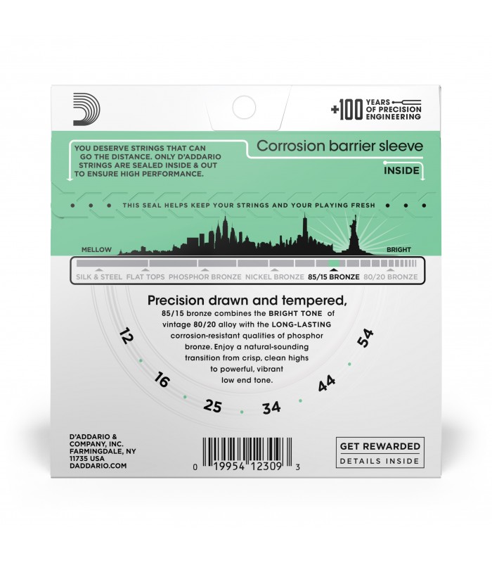 D'ADDARIO EZ920 CORDE PER CHITARRA ACUSTICA 12-54 MEDIUM LIGHT SET