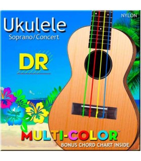 DR STRINGS UMCSC MULTICOLOR MUTA DI CORDE PER UKULELE SOPRANO / CONCERTO