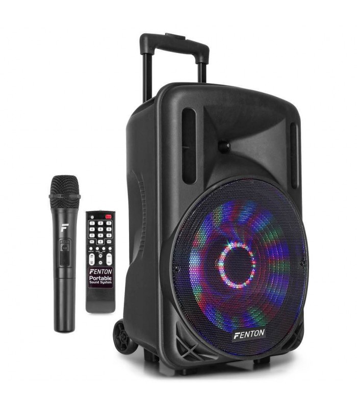 FENTON FT12LED CASSA PORTATILE A BATTERIA 12'' 700W USB MP3 BT RADIOMICROFONO