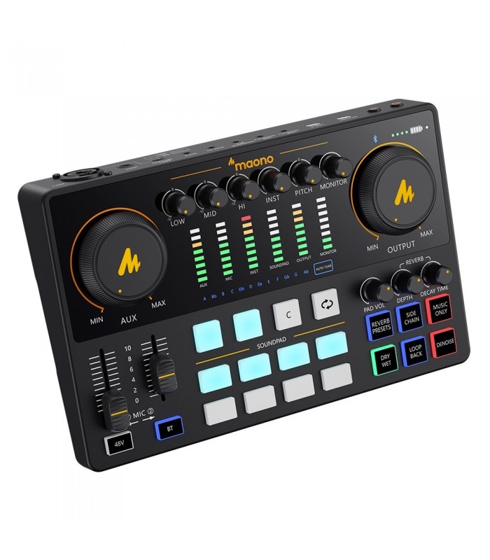 CONSOLE PORTATILE PER STREAMING LIVE E PODCAST PER COMPUTER E SMARTPHONE MAONO AME2