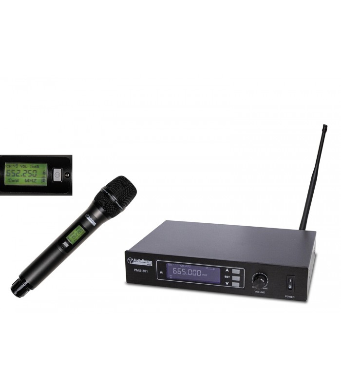 AUDIODESIGN PMU 311 Sistema wireless 100 Ch, UHF con microfono a gelato