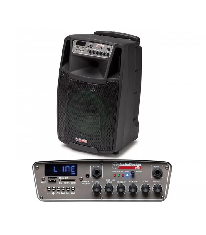 AUDIODESIGN M2 12 W/L CASSA PORTATILE A BATTERIA 12'' 450W USB MP3 BT
