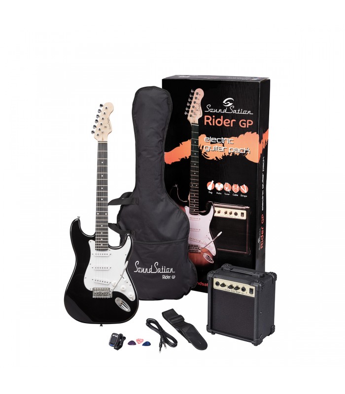 SOUNDSATION RIDER GP BK GUITAR PACK ELETTRICO NERA