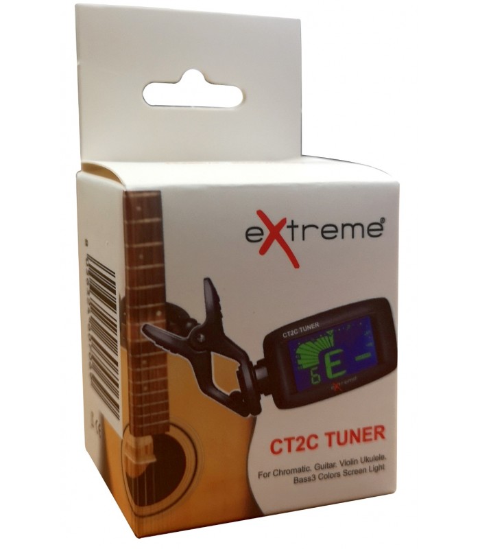 EXTREME EXTCT2C ACCORDATORE A CLIP CROMATICO PER CHITARRA E BASSO