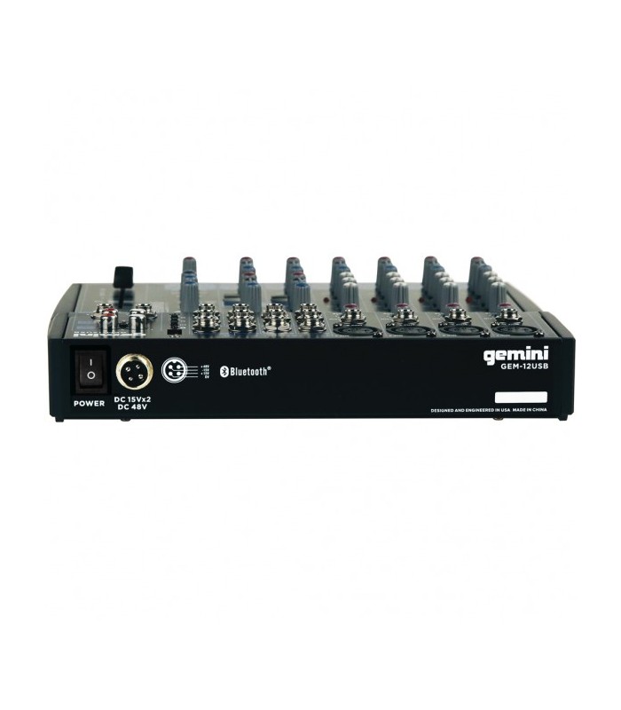 GEMINI GEM 12 USB MIXER AUDIO 12 CANALI USB BT EFFETTI VOCE