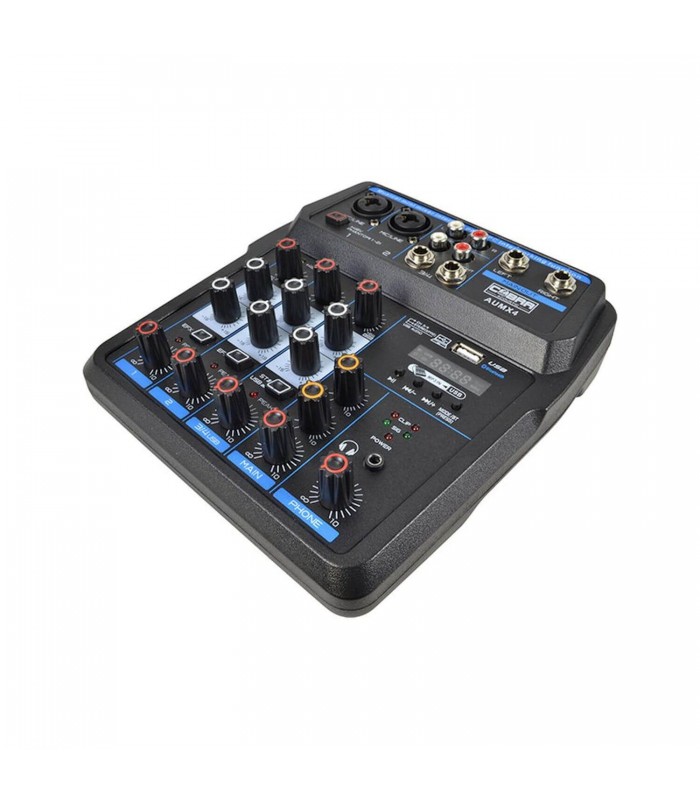 COBRA AUMX4 MIXER AUDIO 4 CANALI CON LETTORE USB BLUETOOTH + EFFETTO VOCE