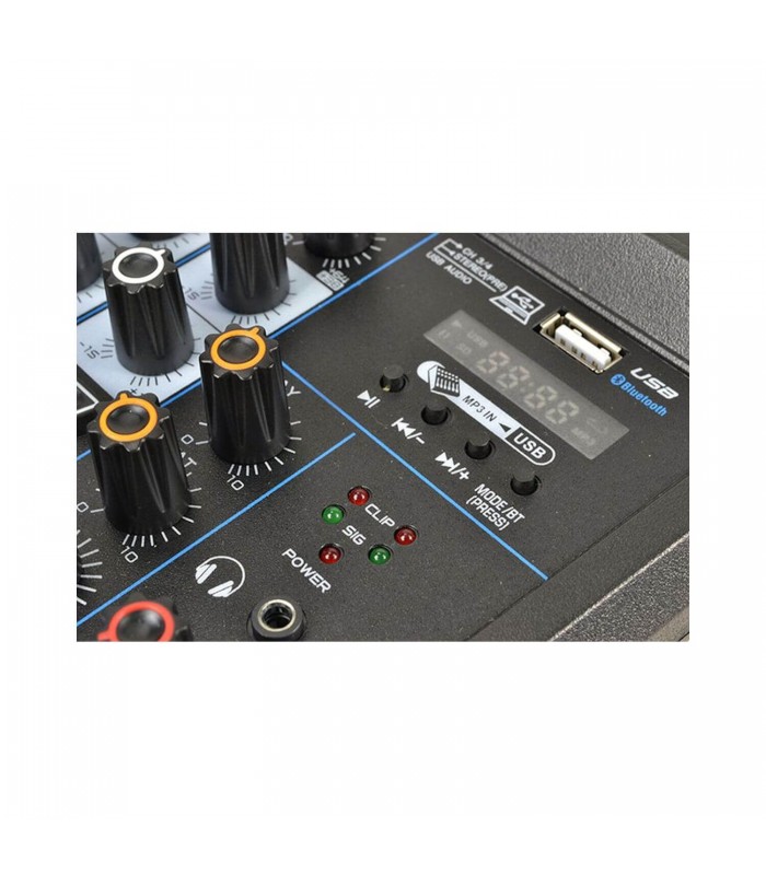 COBRA AUMX4 MIXER AUDIO 4 CANALI CON LETTORE USB BLUETOOTH + EFFETTO VOCE