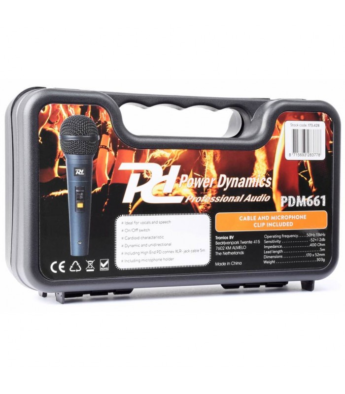 Power Dynamics PDM661 Dynamic Microphone in Case