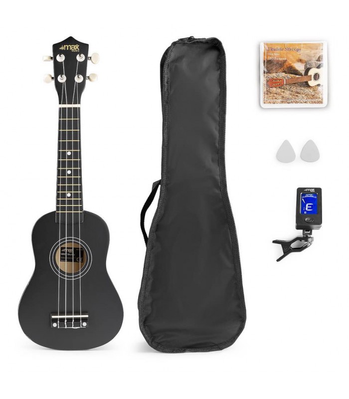 MAXMusic UKEY Ukulele Sopraan 21 Black