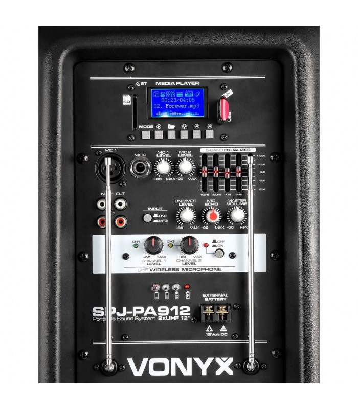Vonyx SPJ-PA912 Mobile Amp ABS 12 2 UHF
