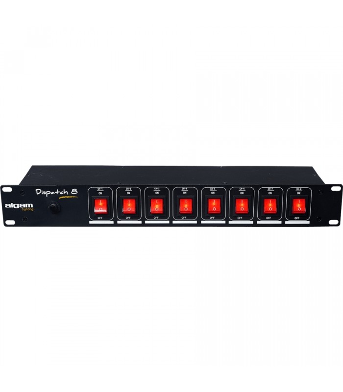 Algam Lighting DISPATCH-8 Multipresa 8 Posti da Rack Interruttori Individuali