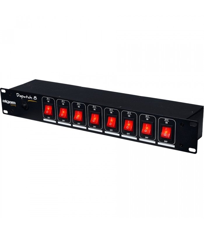 Algam Lighting DISPATCH-8 Multipresa 8 Posti da Rack Interruttori Individuali