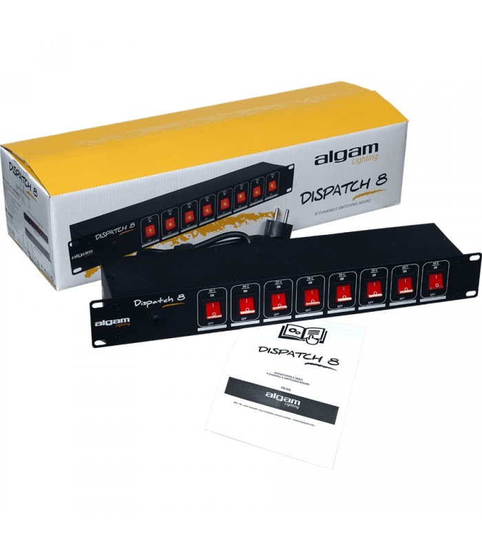 Algam Lighting DISPATCH-8 Multipresa 8 Posti da Rack Interruttori Individuali