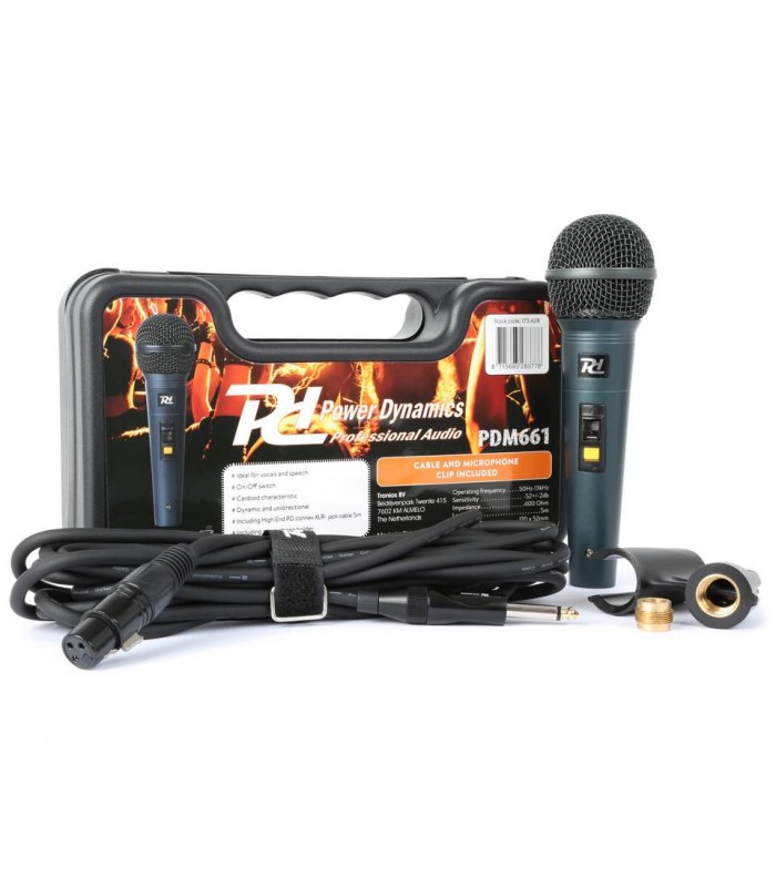 Power Dynamics PDM661 Dynamic Microphone in Case