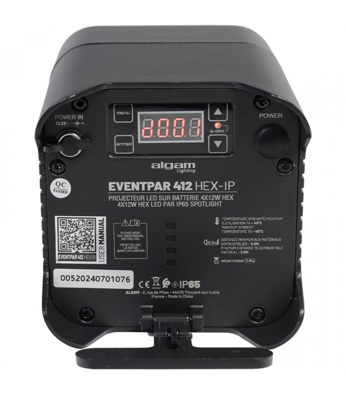 Algam Lighting EVENTPAR412-HEX-IP 4x12W RGBWA-UV IP65 a Batteria