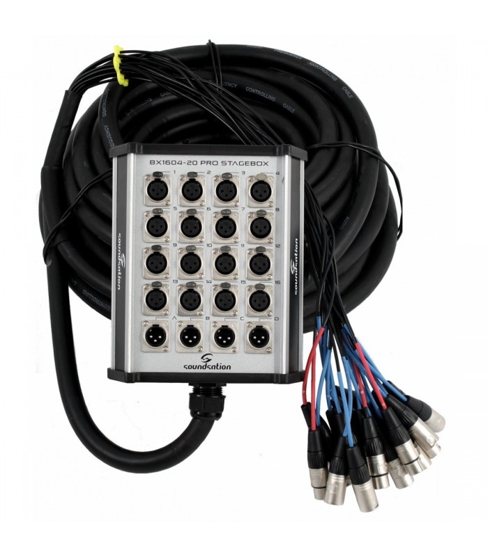SOUNDSATION SGBX20 1604 STAGE BOX PROFESSIONALE 16 IN/ 4 OUT IN ALLUMINIO 20MT