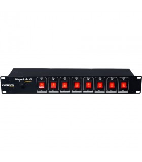Algam Lighting DISPATCH-8 Multipresa 8 Posti da Rack Interruttori Individuali
